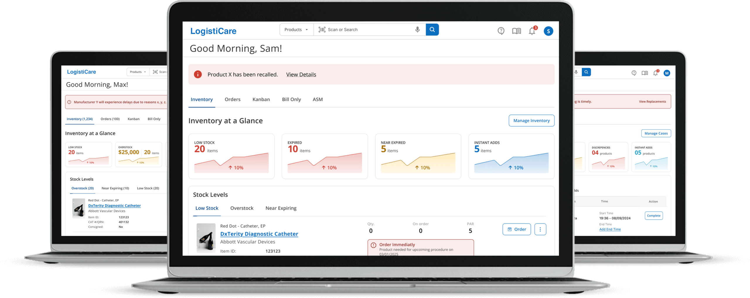 Picture of laptop screens showing different views of a home page.